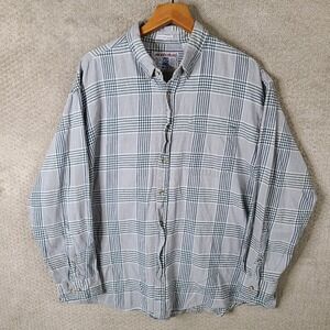 Vintage Manhattan Shirt XXXL Gray Plaid Flannel Button Down‎ Long Sleeve Cotton